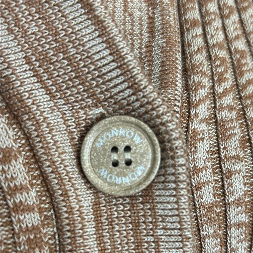 Monrow Brown Textured Knit Cardigan